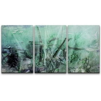 wall26 Canvas Print Wall Art Set Green & Black Grunge Paint Stroke Abstract Shapes Illustrations Modern Art Minimalist Colorful Multicolor Ultra for Living Room, Bedroom, Office - 16"x24&quo