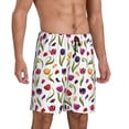 thumbnail image 2 of Wukai Tulips Flowers Men’s Short Pajama Pants With Pockets Soft Sleep Pj Shorts for Men-X-Large, 2 of 6