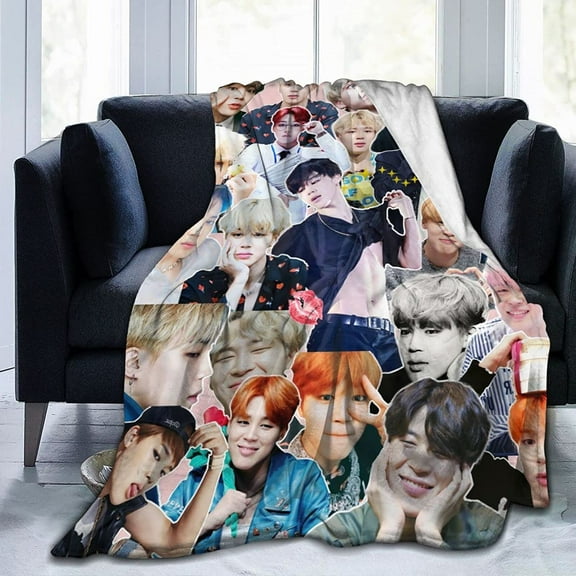 Jimin Style-63 Ultra-Soft Micro Warm Fuzzy Fleece Blanket Throw Gift Decoration For Home Car Camp Office 60"x50"