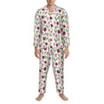 thumbnail image 3 of Salouo Tulips Flowers Print Button-Front Long Sleeve Pajama Set for Men, Soft 2Pjs Men's Long Sleeve Sleepwear-XX-Large, 3 of 7