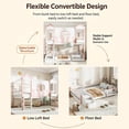 thumbnail image 3 of Bellemave Full Over Full House Bunk Bed with Storage, Wood Detachable Design Floor Bunk Bed Frame with Bookshelf, Drawer, Roof and Windows for Teens Kids Boys Girls, Playhouse Design（Pink), 3 of 8