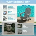 thumbnail image 6 of Ciokea Wood Adirondack Chair Folding Outdoor Patio Chairs Fire Pit with Cup Holder Pool Porch Garden Gray, 6 of 9