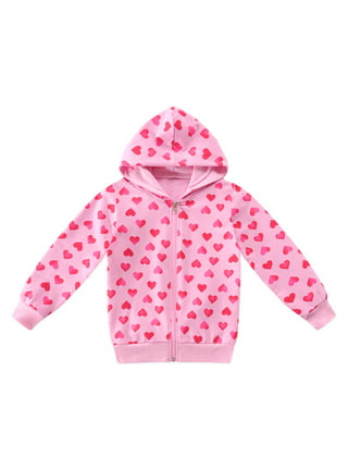 Girls Breathable Zip-Up Cotton Hoodie 900 Pink