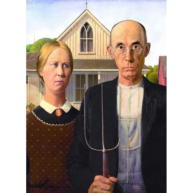 American Gothic by Grant Wood 1000-Piece Puzzle - Walmart.com