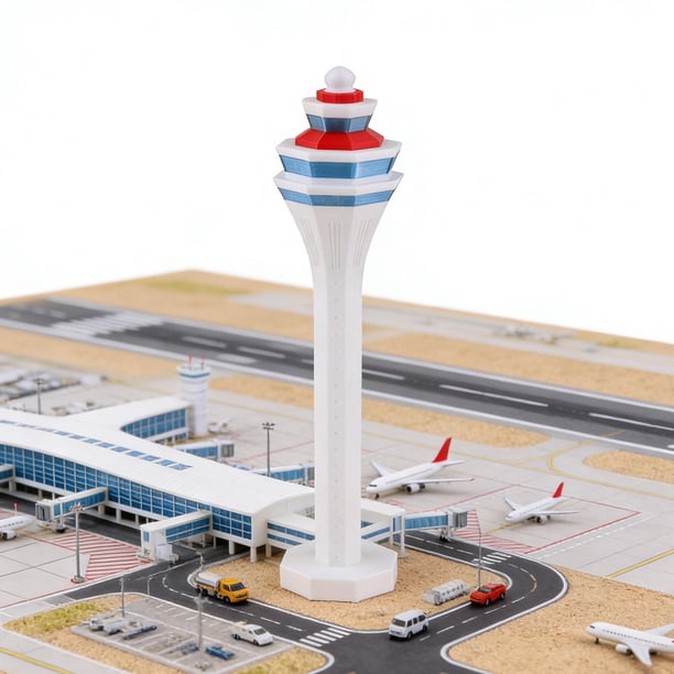 de aeropuerto a escala 1:400, maqueta, exhibición, colección, accesorios de diorama, para oficina, hogar, niños, adultos, estantería.