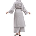 thumbnail image 4 of IBTOM CASTLE Women's Chiffon Muslim Cardigan Kaftan Middle East Arabian Abaya Dress Casual Islamic Cover up Long Dresses XL Gray, 4 of 8