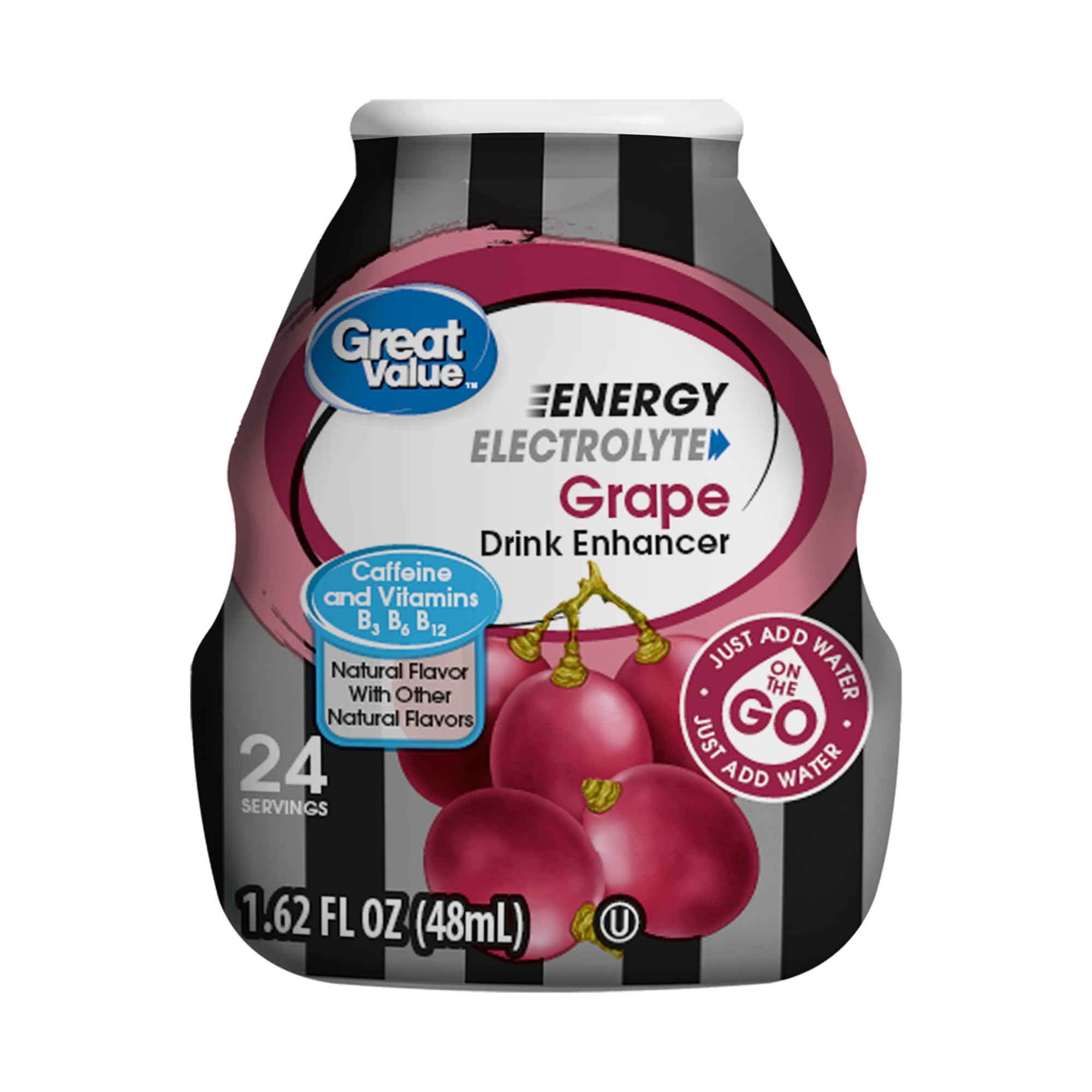 Great Value Energy Electrolyte Drink Enhancer, Grape, 1.62 fl oz