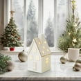 thumbnail image 4 of LED Light Up Ceramic Christmas Village House White Porcelain with Battery Operated Glow for Mantel Shelf Decor, 4 of 5