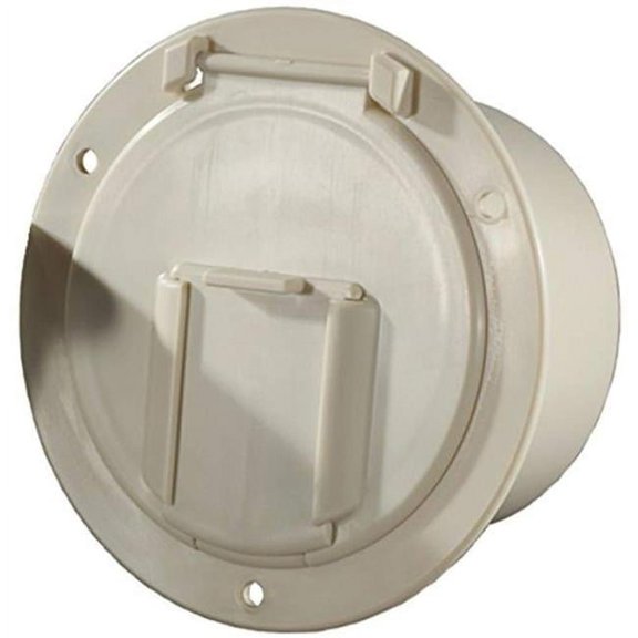 RV Designer 4.3 x 2.3 in. Round Basic Cable Hatch, Polar White