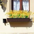 thumbnail image 6 of 12 Bundles Artificial Flowers Outdoor UV Resistant Fake Flowers No Fade Faux Plants Garden Porch Window Box Decorating, Yellow, 6 of 9