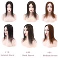 thumbnail image 5 of MY-LADY Human Hair Toppers 15*15CM Silk Base Straight Topper 100% Remy Human Hair Piecesr (Dyed/Ironed/Cutted) 14inch #1B Natural Black, 5 of 8
