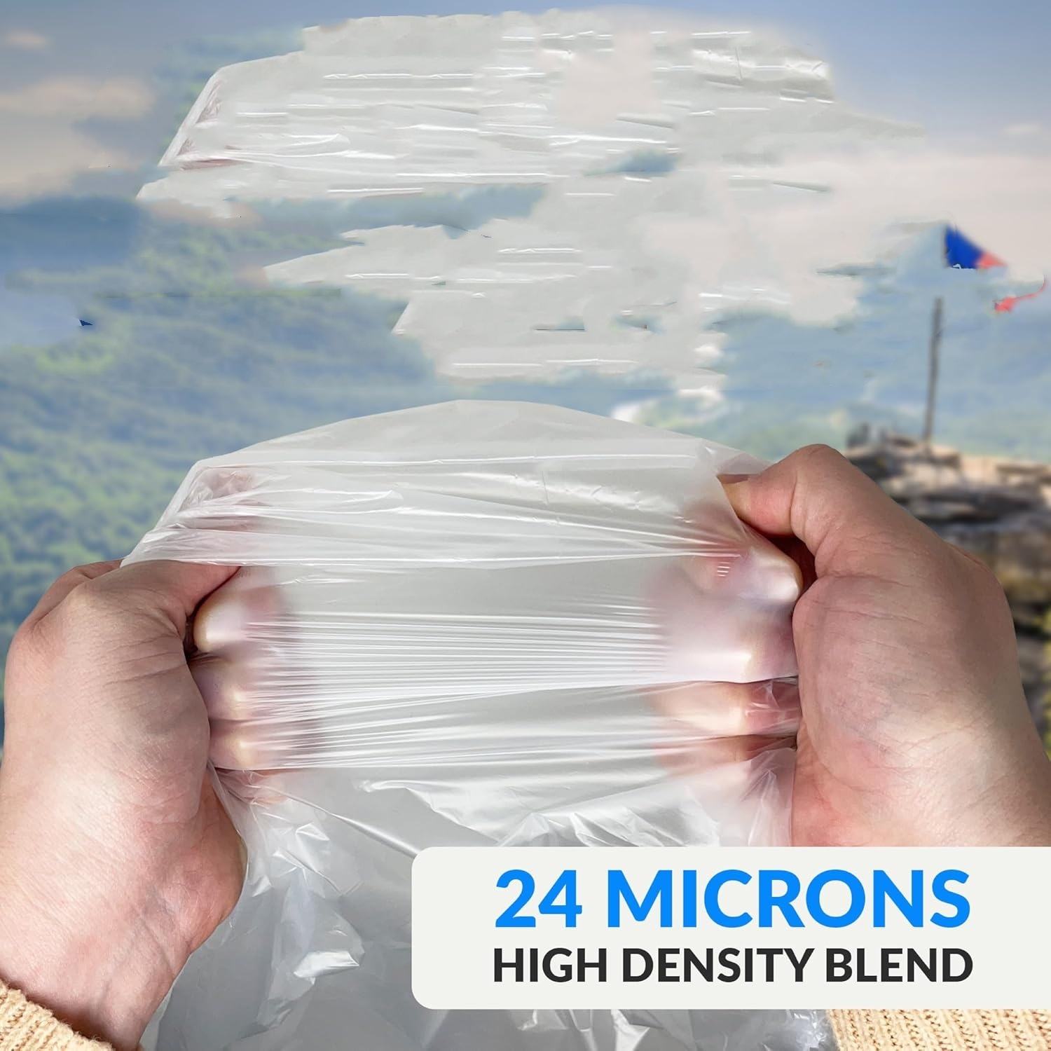 95 Trash Bags Heavy Duty | 68 Trash Bags | Super Sizeable for Serious Garbage Cleanup (Clear)