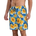 thumbnail image 2 of Pofeuu Blue Ocean Wave Sunflower Prin Men's Swim Trunks Quick Dry Bathing Suit Swimming Board Shorts Mesh Lining Beach Swimwear-Medium, 2 of 6