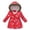 Red, variant on Toddler Winter Jackets for Girls Butterfly Print Puffer Jacket for Girls Faux Fur Hood Fleece Lined Coat (Red,2-3 Years)