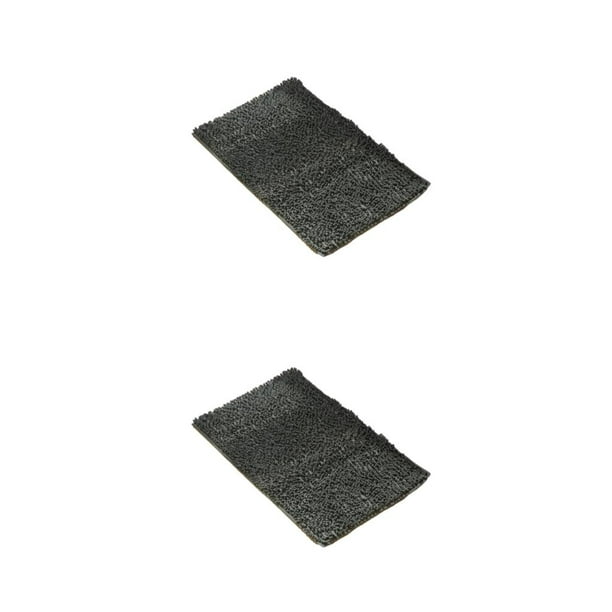 Inteprter Alfombra De Chenilla De Poliéster - Absorción Rápida Y Fuerte Sin Derrame Textura Absorbente Gris Oscuro 40cm * 60cm Gris profundo 40 cm * 60 cm 2Conjunto