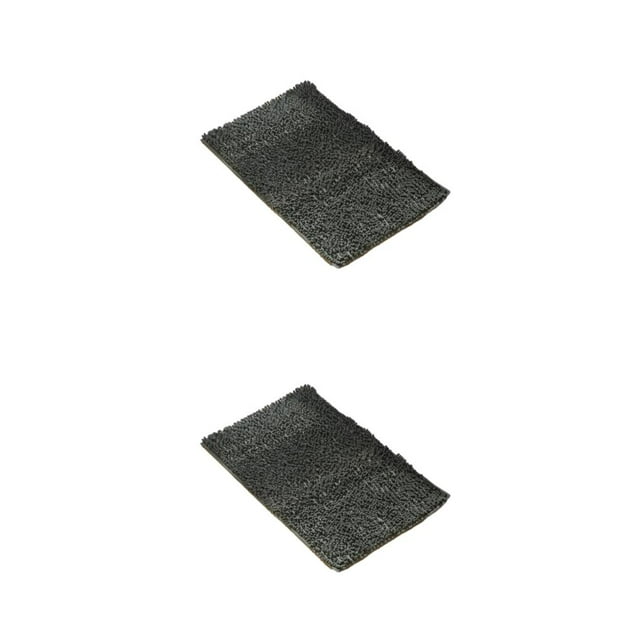 Baohd Water Absorbent Floor Mat - Exquisite Crafted Anti-slid Bottom Safe Strong Water Absorption Deep Grey 40cm*60cm 2Set