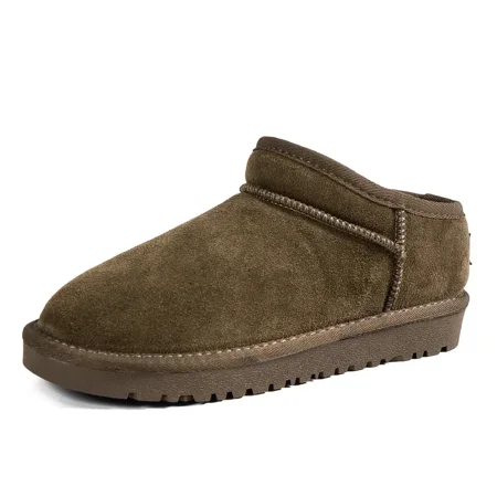 

Olive Winter Slip On Boots Soft & Warm Moccasins Women‘s Outdoor Footwear