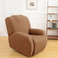 thumbnail image 5 of Rosnek Stretch Recliner Slipcover with Pockets Furniture Chair Cover, Camel (4 Pieces), 5 of 8