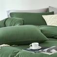 thumbnail image 7 of Davulos Duvet Cover Set Queen Size,3 Pieces Modern Bedding Set for Adults Teens Soft and Breathable Comforter Cover 88"x 88" and 2 Pillow Shams,Dark Green, 7 of 7