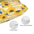 thumbnail image 3 of KLL Striped Sunflower Daisy Pillow Covers Envelope Closure,Super Soft and Cozy Fuzzy Fleece Pillow Case Cover (No pillow core） 20"x30", 3 of 5