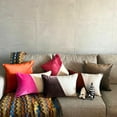 thumbnail image 5 of The HomeCentric Decorative Rust Pack of 2,12"x22" (30x55 cm) Lumbar Pillow Cover, Velvet Patchwork & Color Blocking Oblong Pillow, Patchwork Pattern Modern Style - Velutinous Rust, 5 of 10