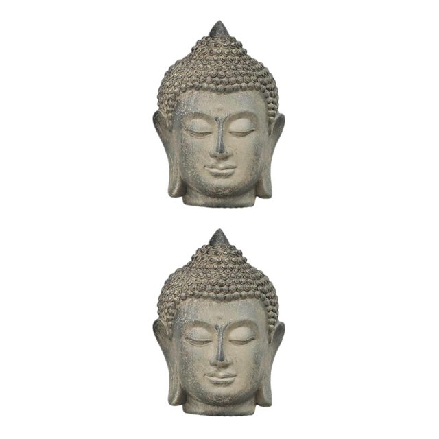 Billuyoard Buddha Head Statue Figurine Fengshui Home Sculpture Decoration Desktop Tipo 1 2Conjunto