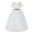 thumbnail image 1 of Ivory Floral Lace Flower Girl Dress Special Occasions Pageant Gown LG2R1, 1 of 3