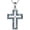 Silver-Cross Necklace for Women Men, variant on Turquoise and Wood Cross Pendant Necklace, S925 Sterling Silver, Black Religious Jewelry for Men Women Chain 22+2"