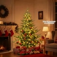 thumbnail image 2 of Gymax 6 FT Pre-Lit Artificial Christmas Tree Hinged Xmas Tree w/ 830 PVC & PE mixed Branch Tips, 2 of 8