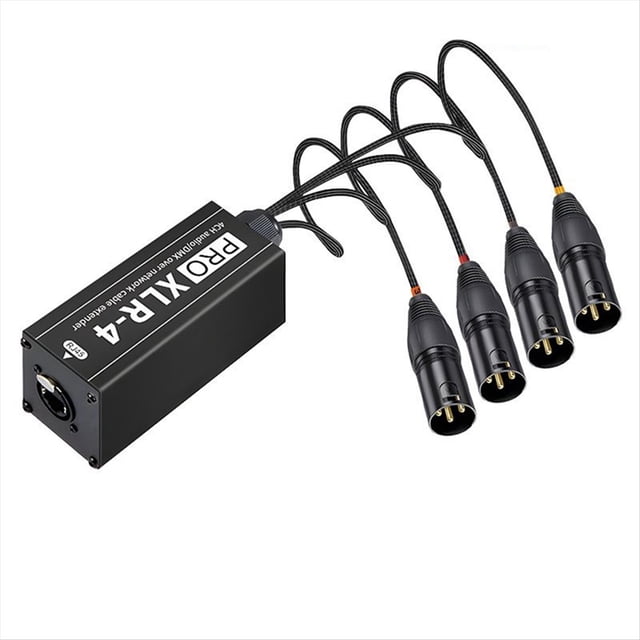 Extensor de Cable de Red de Audio XLR y de 4 Canales, Extensor de Señal de Red DMX512 para Estudio de Iluminación y Sonido de Escenario B