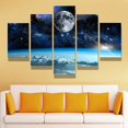 thumbnail image 2 of 5pcs/set Blue Space Starry Sky Mural Sofa Backdrop Wall Living Room Home Decor, No Frame, 2 of 5