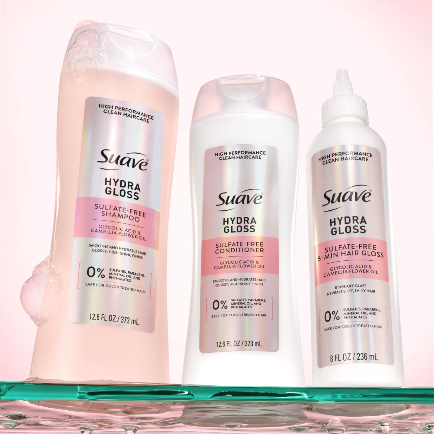 Suave Hydra Gloss Sulfate Free, Rinse Off Glaze for Shiny Hair, 8 FL OZ