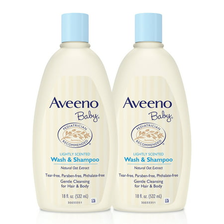 Aveeno Baby Gentle Wash & Shampoo with Oat, 18 fl. oz, Twin