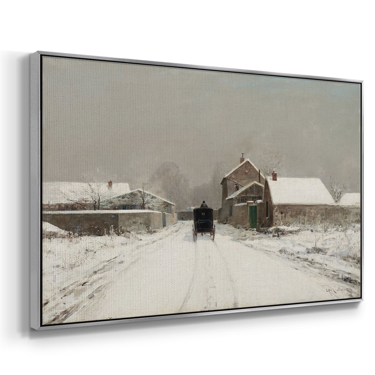 Vintage Animal Print-XXVII By Wexford Home Framed in Silver Wood Gallery Wrapped Canvas 17 in. x 25 in.