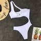thumbnail image 3 of Jumpingount Bikinis de poliéster para mujer, repuesto elástico sin cables, traje de baño Sexy para mujer de Color sólido para fiesta en la conjuntos de ropa Blanco METRO, 3 of 6