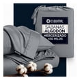 thumbnail image 1 of Juego De Sábanas Individual Algodón Mercerizado Premium 450 Hilos Esquimal, Certificación Oeko-tex, Gris, 1 of 7