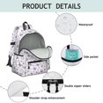 thumbnail image 4 of White Purple Butterfly Flower Pattern Cute School Backpack with Padded Back and Adjustable Shoulder Straps 13.4"x11"x4.7", 4 of 4