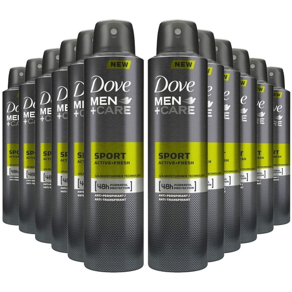 6 Pack Dove Men Care Sport Active Fresh Antiperspirant Spray 250ml (6x 8.45 oz)