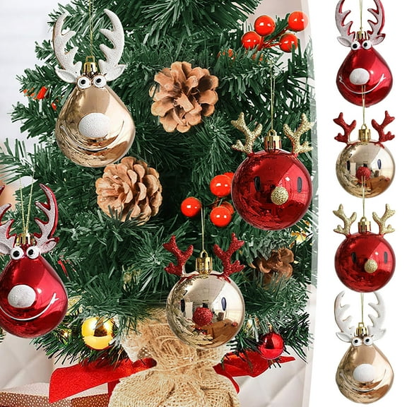 Christmas Ball Decorations, Elk Snow Man Scene Decoration, Christmas Tree Decorations, Plastic Ceiling Decorations, Hanging Balls