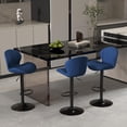 thumbnail image 1 of Taburetes de Bar Youhauchair de Terciopelo Ajustables Giratorios Azules Juego de 3, 1 of 8