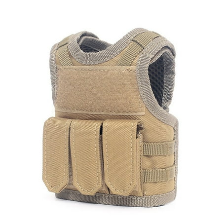

GYZEE Tactical Beer Vests Beverage Cooler Military Beverage Holder For 12-16Oz Cans Khaki