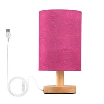 Hot Pink Background with Waves Table Lamp with USB Port LED Warm Light Lamp Night Light Home Decor