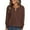 Brown, variant on Women's Long Sleeve Waffle Knit Shirts Fall Casual Button Up Henley V Neck Tunic Tops Loose Fit Basic Tees