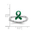 thumbnail image 3 of Sterling Silver Green Enameled Awareness Ribbon Ring, 3 of 4