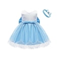 thumbnail image 4 of ZHUASHUM Baby Girls Lace Bowknot Princess Wedding Formal Tutu Dress+Headband Set Clothes, 4 of 5