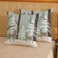 thumbnail image 3 of Winter Pillow Covers 20x20 Snowflake Wildlife Deer Decor Throw Pillows Case for Couch White Brown Tree Christmas Indoor Outdoor Decorative Cushion Cases for Sofa Bed Decorations Set of 2, 3 of 5