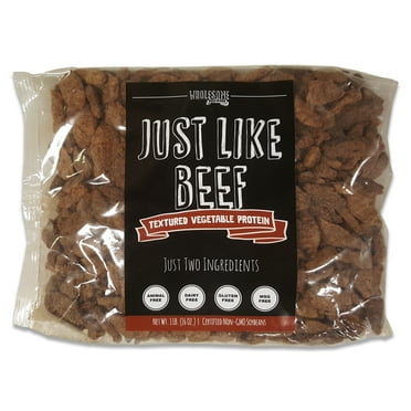 Textured Vegetable Protein (TVP), 100% Certified Non-GMO Soybeans, 100% Vegan, Made in USA, Just Like Beef, Imitation Beef, Gluten Free, MSG Free, 1 Pound