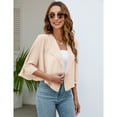 thumbnail image 3 of Womens Bolero Shrug Batwing 3/4 Sleeve Cropped Cardigans Chiffon Sheer Shrugs, 3 of 5