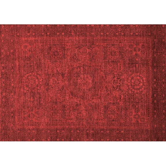 Ahgly Company Indoor Rectangle Abstract Red Modern Area Rugs, 5' x 7'