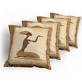 thumbnail image 5 of Ambesonne African Throw Pillow Cover 4 Pack, Lady Hand Gesture, 16", Brown Pale Brown, 5 of 7